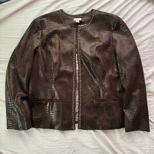 vintage faux alligator leather jacket